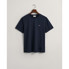 Gant Erkek Lacivert Regular Fit Bisiklet Yaka Logolu T-Shirt 2003184.433