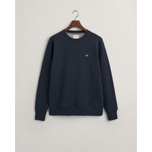 Gant Erkek Lacivert Regular Fit Bisiklet Yaka Logolu Sweatshirt 2006065.433