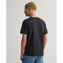Gant Erkek Siyah Regular Fit Bisiklet Yaka Logolu T-Shirt 2003184.5