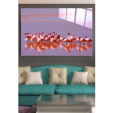 Hinora Flamingolar Cam Tablo, Dekoratif Cam Tablo