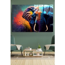Hinora Colorful Elephant Cam Tablo, Dekoratif Cam Tablo