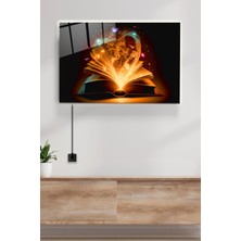 Hinora LED Aydınlatmalı Kitabın Işıltısı Cam Tablo, Işıklı Cam Tablo