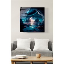 Hinora Gece Manzarası Cam Tablo, Dekoratif Cam Tablo