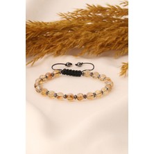 Dünya Doğal Taş Sitrin ve Hematit Taşı Bileklik