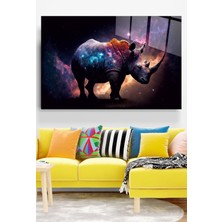 Hinora  Gergedan Cam Tablo, Dekoratif Cam Tablo