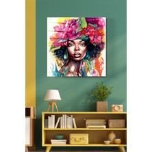 Hinora Afrikalı Kadın Cam Tablo, Dekoratif Cam Tablo