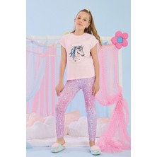 Katamino 3-10 Yaş Kız Çocuk Ilcan Yarım Kollu Pijama Takım Pembe