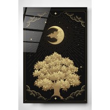 Hinora Gold Ağaç Cam Tablo, Dekoratif Cam Tablo