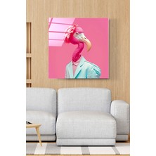 Hinora Flamingo Portre Cam Tablo, Dekoratif Cam Tablo