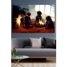 Hinora Aborjinler Cam Tablo, Dekoratif Cam Tablo