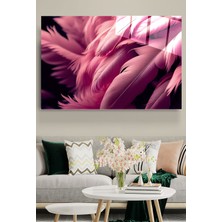 Hinora Pembe Tüy Cam Tablo, Dekoratif Cam Tablo