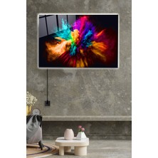Hinora LED Aydınlatmalı Renkli Toz Bulutu Cam Tablo, Dekoratif Cam Tablo