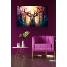 Hinora  Geyik Cam Tablo, Dekoratif Cam Tablo