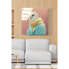 Hinora Baykuş Portre Cam Tablo, Dekoratif Cam Tablo