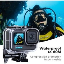 Outfire Gopro 9/10/11/12 Uyumlu 60 Metre Su Geçirmez Koruyucu Muhafaza Housing