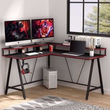 Zizuva Tasarım L Model Monitör Raflı Oyuncu ve Çalışma Masası