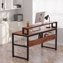 Zizuva Modern Monitör Raflı ve Kitaplıklı Çalışma Masası
