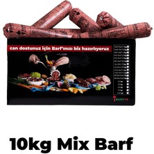 Barftr Bomba Paketi 10 kg Mix Barf Köpek Maması, 350 gr Fıstık Ezmesi Ödül MAMASI,1000 gr Yumurta Kabuğu Tozu./3'ü Bir Arada