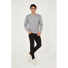 Rey Polo Bisiklet Yaka Omuz Detaylı Basic Sweatshirt