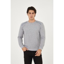 Rey Polo Bisiklet Yaka Omuz Detaylı Basic Sweatshirt