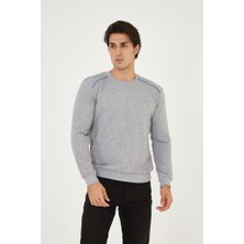 Rey Polo Bisiklet Yaka Omuz Detaylı Basic Sweatshirt