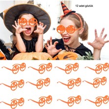  Halloween Camsız Balkabağı Şekilli Parti Gözlüğü 12 Adet Turuncu Renk