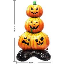 Halloween 3 Lü Balkabağı Şekilli Süpershape Folyo Balon 109X61 cm 1 Adet