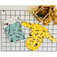 Miyakidsworld Çıtçıtlı 3'lü Desenli Erkek Bebek Body Zıbın Erkek Body %100 Pamuk