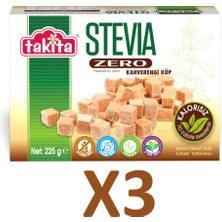 Takita Stevia Zero Kahverengi Küp Tatlandırıcı 225 gr x 3 Adet