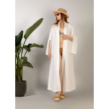 crave Oversize Beyaz Uzun Kimono