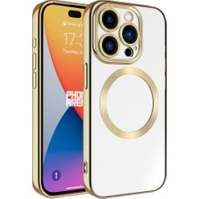 Smcase Apple iPhone 15 Pro Max Kılıf Magsafe Wireless Şarj Özellikli Setro Silikon Gold