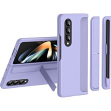 Case Street Samsung Galaxy Z Fold 5 Kılıf Standlı Veya Kalemli Lüx Sert Kapak Alp1 Lila
