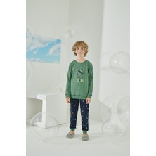 Erkek Çocuk Uzun Kol Yeşil Pijama Takımı C8T5N9O5