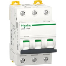 Schneider Electric A9F85306, IC60H - Minyatür Devre Kesici - 3p - 6A - D Eğrisi