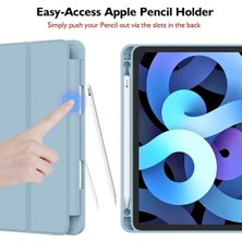 FUJİMAX Apple iPad Pro 12.9 5.nesil 2021 M1 Çipli Kılıf Yatay Standlı Uyku Modlu Kalem Bölmeli Arkası Silikon Smart Kılıf (Model A2378,A2461,A2379)