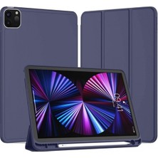 FUJİMAX Apple iPad Pro 12.9 4.nesil 2020 Kılıf Yatay Standlı Uyku Modlu Kalem Bölmeli Arkası Silikon Smart Kılıf (Model A2229,A2069,A2232)