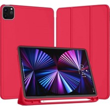 FUJİMAX Apple iPad Pro 11 2022 4.nesil M2 Çipli Kılıf Yatay Standlı Uyku Modlu Kalem Bölmeli Arkası Silikon Smart Kılıf (Model A2759,A2435,A2761)