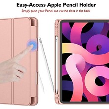 FUJİMAX Apple iPad Pro 11 2021 3.nesil M1 Çipli Kılıf Yatay Standlı Uyku Modlu Kalem Bölmeli Arkası Silikon Smart Kılıf (Model A2377,A2459/01)