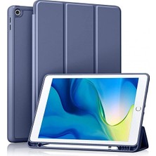 FUJİMAX Apple ipad 9.7 2017 5.nesil Kılıf Yatay Standlı Uyku Modlu Kalem Bölmeli Arkası Silikon Smart Kılıf (Model A1822,A1823)