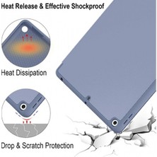 FUJİMAX Apple ipad 9.7 2017 5.nesil Kılıf Yatay Standlı Uyku Modlu Kalem Bölmeli Arkası Silikon Smart Kılıf (Model A1822,A1823)