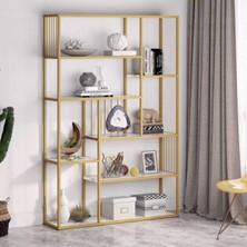 Zizuva Tasarım Gold 7 Raflı Kitaplık ve Düzenleyici