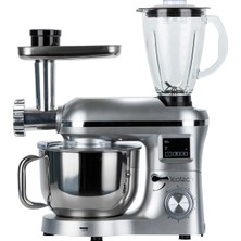 Icotech SM50 Gümüş LED Ekranlı Hamur Mayalama Kıyma Çekme Blender 2000W 6,5 Litre Stand Mikser Mutfak Şefi Hamur Yoğurma Makinesi