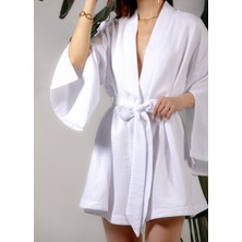 CRAVE Oversize Beyaz Kısa Kimono