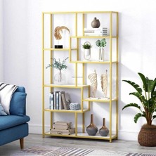 Zizuva Tasarım 7 Raflı Gold Düzenleyici ve Kitaplık