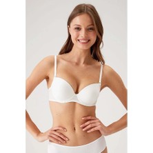 Pierre Cardin 2'li Ekonomik Paket Ekru-Bordo 6204 Madrid Balenli Desteksiz Micro Sütyen Seti 6204-2