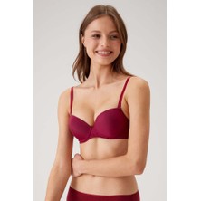Pierre Cardin 2'li Ekonomik Paket Ekru-Bordo 6204 Madrid Balenli Desteksiz Micro Sütyen Seti 6204-2