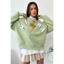 Zaroli Kadın Oversize Baskılı Ribanalı Sweatshirt