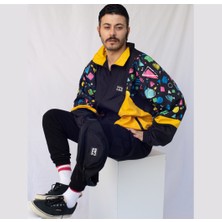 Vatkalimon Kadın Erkek Renkli Desenli Bomber Ceket
