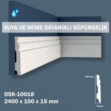 Dekoros 10 cm Beyaz Polimer Lake Süpürgelik DSK-10018 Suya, Neme ve Darbelere Dayanıklı