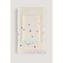 Arliva Home Batık Ponpon Nakıslı Havlu Ekru-Renklı 30X50